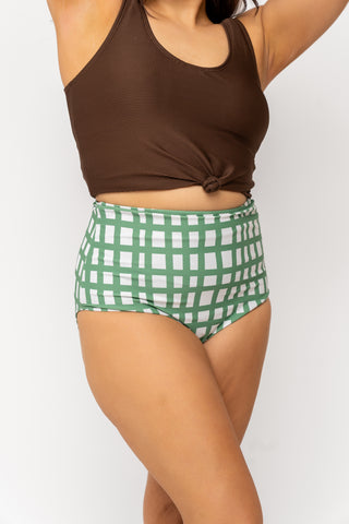 Leisure Reversible Bottom | Dark Sage Plaid