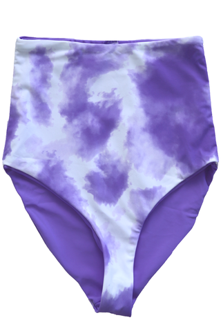 Bali Reversible Bottoms | Neon Purple & Tie Dye Purple