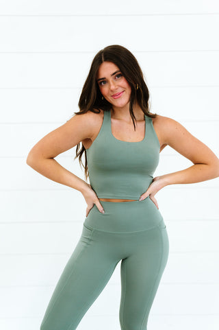 Serenity Long Line Tank | Willow Green