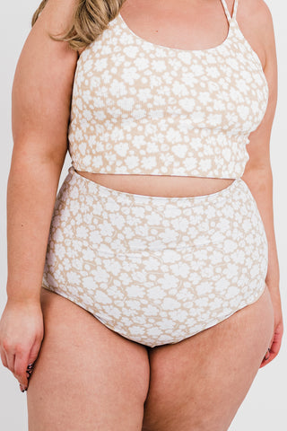 Leisure Reversible Bottoms |  Tan Floral Print | Final Sale