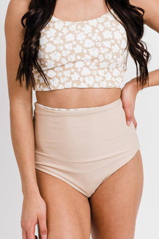 Leisure Reversible Bottoms |  Tan Floral Print | Final Sale