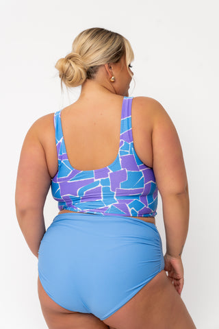 Traveler Top | Geometric Purple & Blue