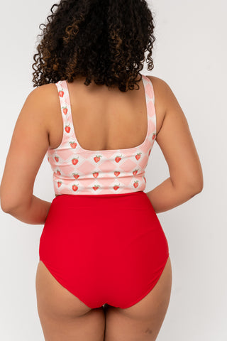 Leisure Reversible Bottom | Strawberry Check