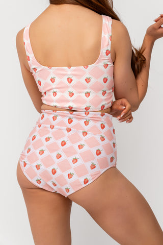 Leisure Reversible Bottom | Strawberry Check