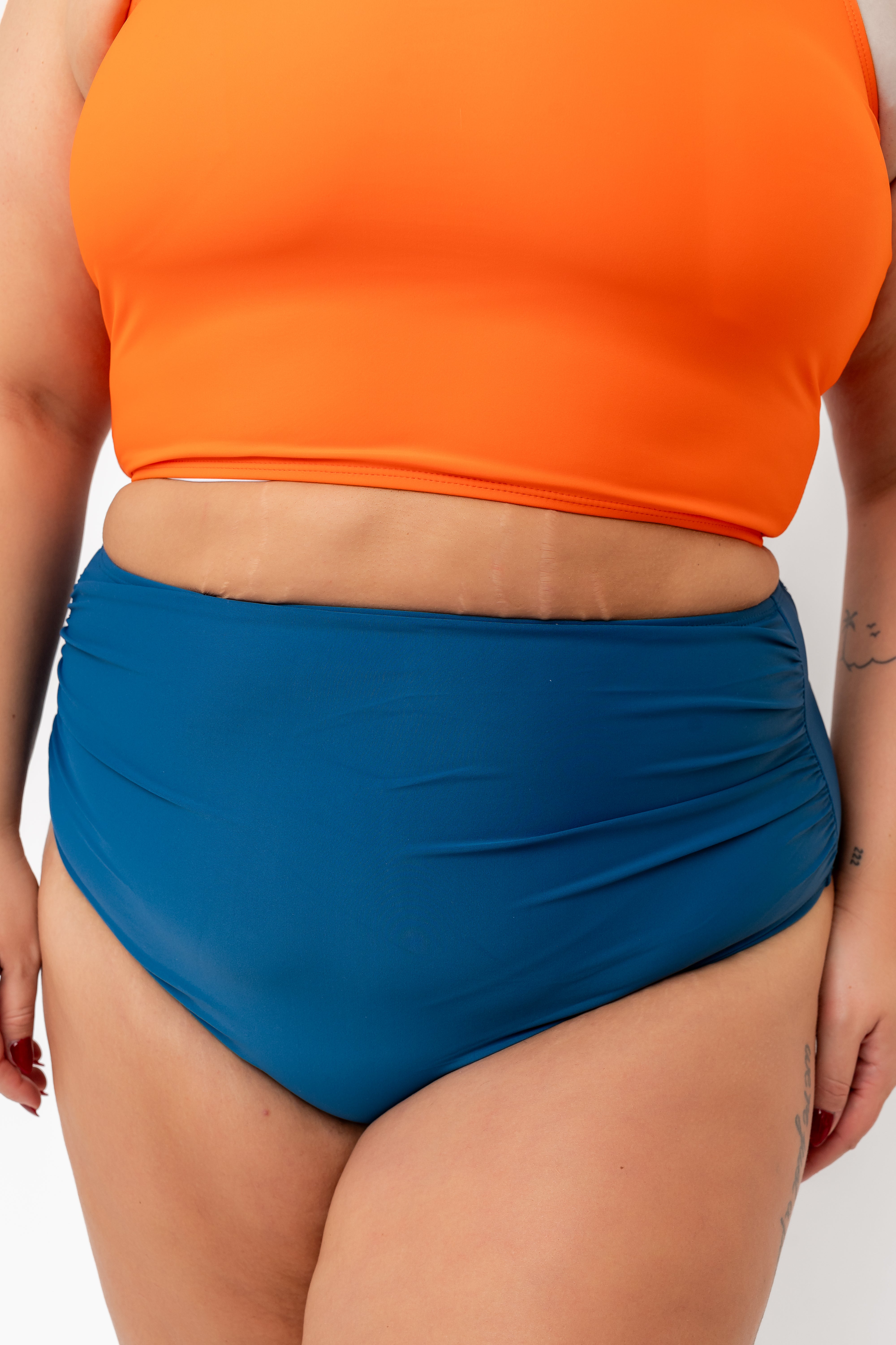 Bottom Blue And Orange Bathing Suit Barefoot Bottom Midnight Tide