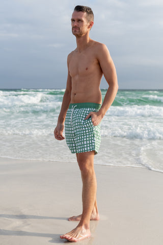 Hang Ten Men's Shorts | Dark Sage Plaid