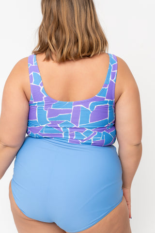 Traveler Top | Geometric Purple & Blue