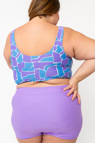 Traveler Top | Geometric Purple & Blue