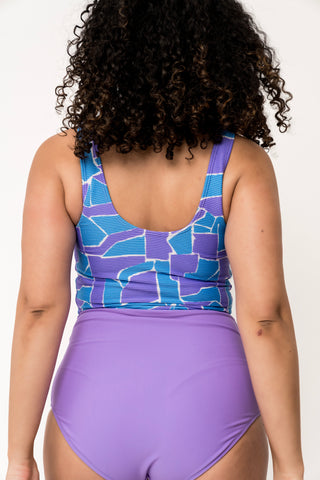 Traveler Top | Geometric Purple & Blue