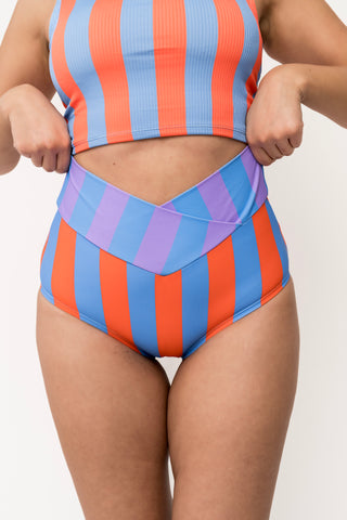 Vacationer Bottom | Blue Orange Stripe