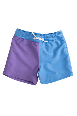 Mini Hang Ten Shorts | Blue Purple Colorblock