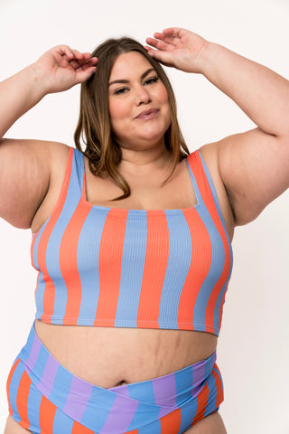 Coast Top | Blue Orange Stripe