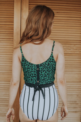 The Lounger Top | Green Leopard Print