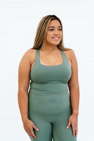 Serenity Long Line Tank | Willow Green