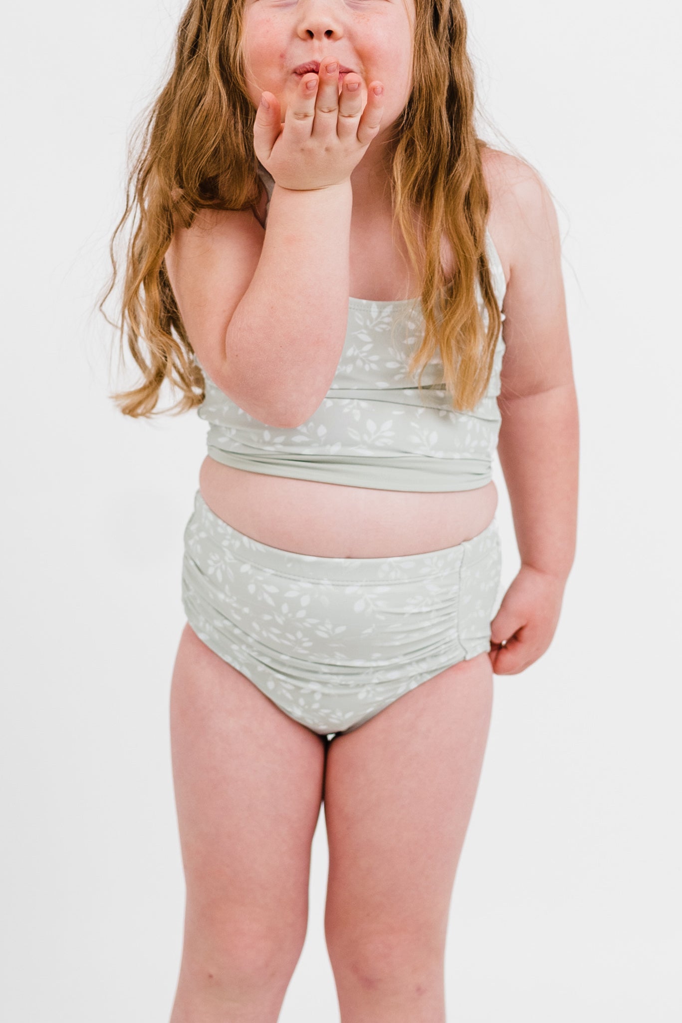 little girl bare bottoms The Mini Barefoot Bottom | Sage Leaf Print – Coral Reef Swim