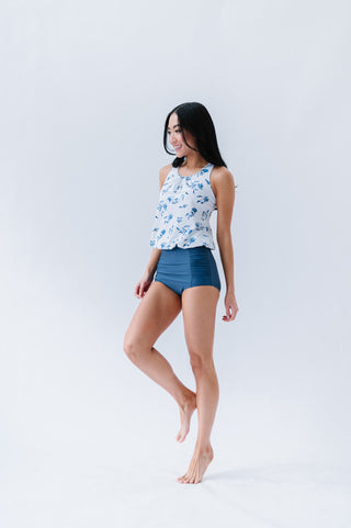The Chase Top | Ocean Blue Floral