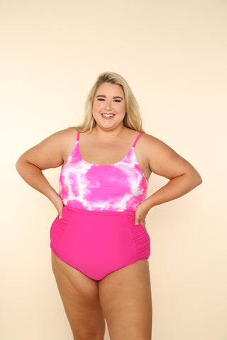 The Lounger Top | Tie Dye Neon Pink
