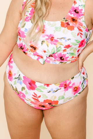 Lagoon Reversible Bottoms | Watermelon/Floral | Final Sale