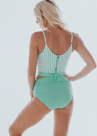 The Lounger Top | Mint & White Stripes
