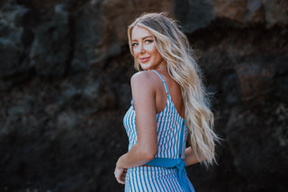 The Lounger Top | Blue & White Stripes | Final Sale